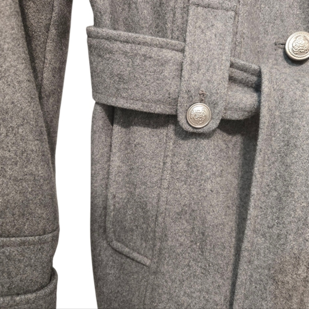 Laundry By Shelli Segal Gray Belted Wool Blend Jacket Coat Size Large - Picture 6 of 15